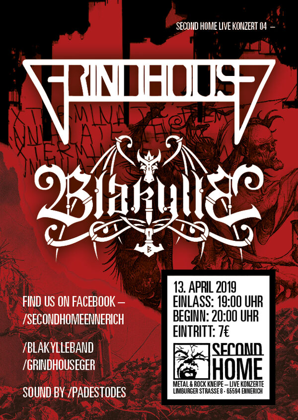 Blakylle & Grindhouse – Second Home Live Konzert Flyerthumb