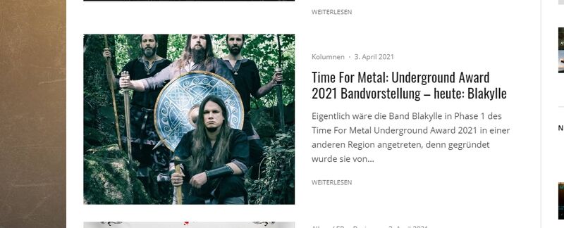 Blakylle Kolumne im Time for Metal Webzine