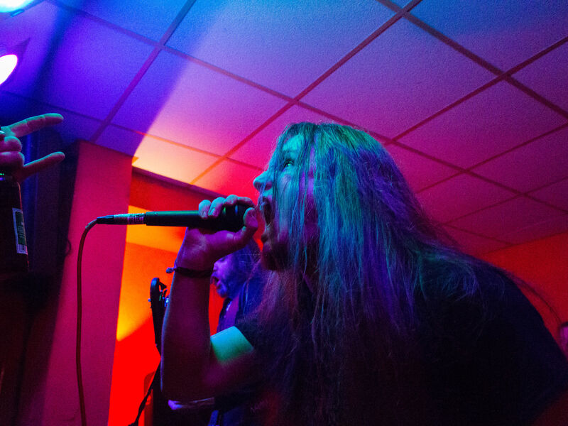 Live im Dr. Rock Club Lübeck (Adrian - Foto von Marco Grau) Adrian, Sänger der Pagan Black Metal Band Blakylle live im Dr. Rock Clob Lübeck