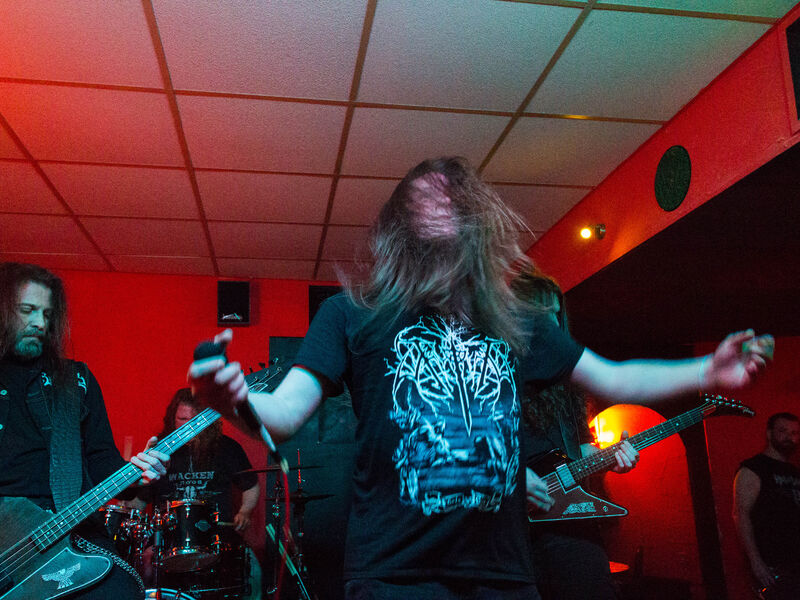 Live im Dr. Rock Club Lübeck (v.l.n.r. Albert, Sven, Adrian, Sandro - Foto von Marco Grau) Die Pagan Black Metal Band Blakylle live im Dr. Rock Club Lübeck